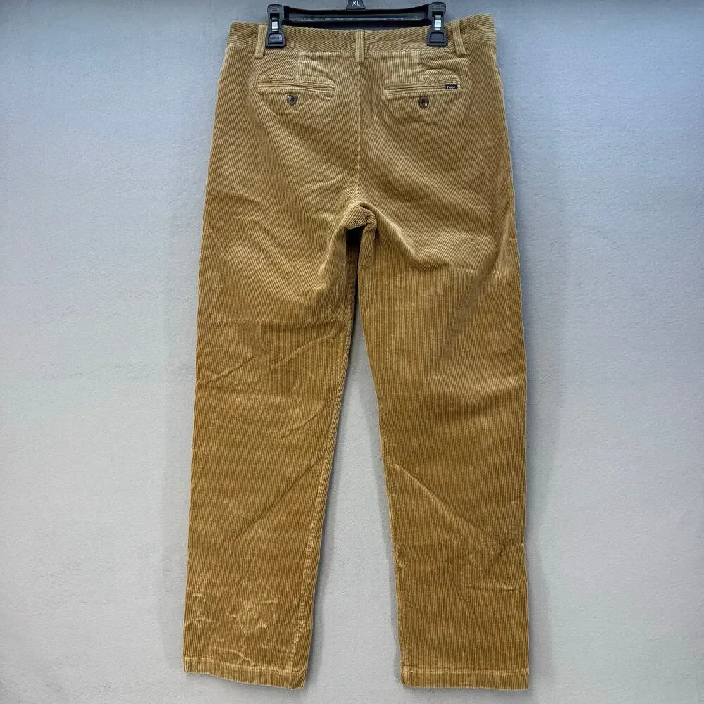 Polo Ralph Lauren Corduroy Pants Boys Y18 Tan Preppy Fall Winter EUC
